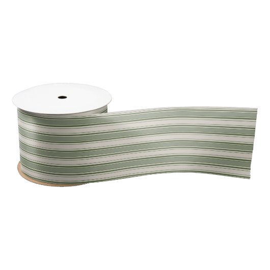 Flour Sack Dbl Stripe in Evergreen en Ivory Lint (Spoel)