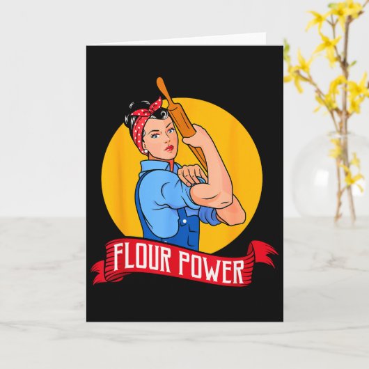 Flour Wer - Funny Baking & Pastry Baker - Baki Kaart (Gele Bloem)