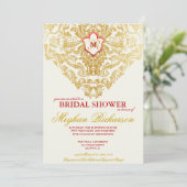 Flouris fantaisie Golden Bridal Douche Invitation (Debout devant)