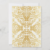 Flouris fantaisie Golden Bridal Douche Invitation (Dos)