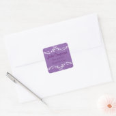 Flouris violet et blanc - Sticker Carré (Enveloppe)