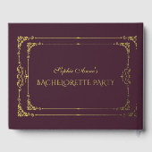 Flourish Art Deco Casino Meisjesuitgavfeest Gastenboek (Achterkant)