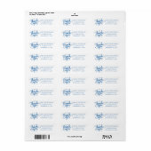 Flourish Blue Dank je | Klassiek retouradres Etiket (Full Sheet)