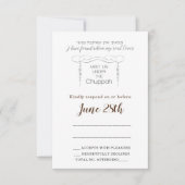 Flourish Chuppah leaf Jewish Rsvp Card & Envelope (Voorkant)