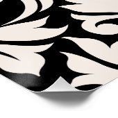 Flourish Damask Art I Cream op zwart Perfect Poster (Hoek)