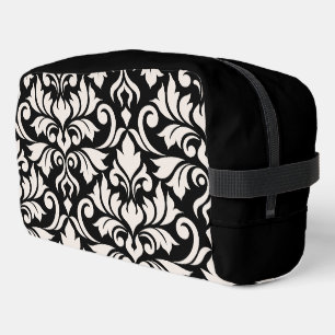 Flourish Damask Art I Cream op zwart Toilettasje