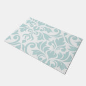 Flourish Damask Art I Duck Egg Blue op White Deurmat (Schuin)