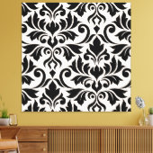 Flourish Damask Art I Zwart op Crème Canvas Afdruk (Insitu (Woonkamer))