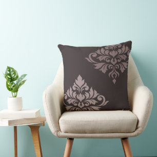 Flourish Damask Art II Taupe Kussen