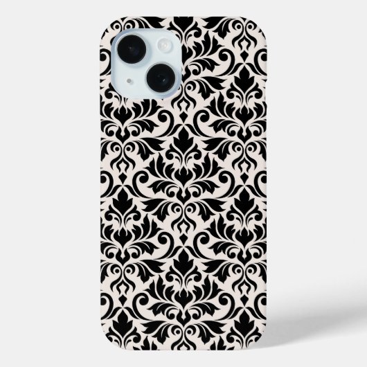 Flourish Damask Big Pattern Black on Cream Case-Mate iPhone Case (Achterkant)