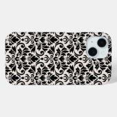 Flourish Damask Big Pattern Black on Cream Case-Mate iPhone Case (Achterkant (horizontaal))