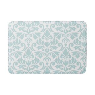 Flourish Damask LG Pattern Eend Ei Blauw op Wit Badmat