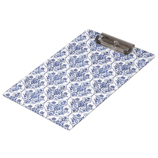 Flourish Damask Pattern - blauw Klembord (Gekanteld)