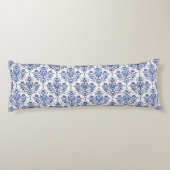 Flourish Damask Pattern - blauw Lichaamskussen (Achterkant)