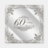 Flourish Diamond 60e Anniversaire Mariage Magnet (Devant)