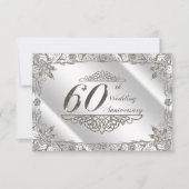 Flourish Diamond 60e anniversaire Mariage RSVP (Devant)