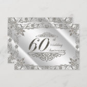 Flourish Diamond 60e anniversaire Mariage RSVP (Devant / Derrière)