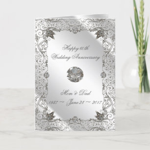 Flourish Diamond 60th Anniversary Wenskaart Kaart