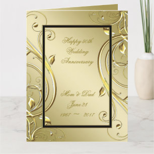 Flourish Gold Black 50e Jubileum 8,5 x 11 Kaart