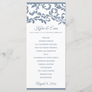 Flourish Hoge Elegante Trouwprogramma Stofblauw Programma