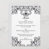 Flourish menu de mariage de crâne 5x7 de (Devant / Derrière)