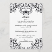 Flourish menu de mariage de crâne 5x7 de (Devant)