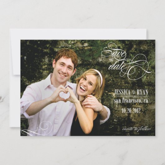 Flourish Save the Date Photo Invitation (Devant)