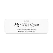 Flourish Script Wedding Return Address Label