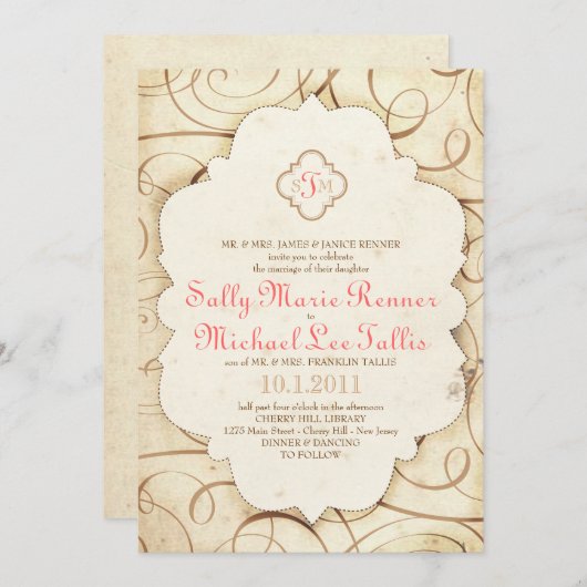 Flourish & Scroll Storybook Fairytale Invitation (Devant / Derrière)