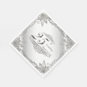 Flourish Silver 25e trouwdag servetten (Hoek)