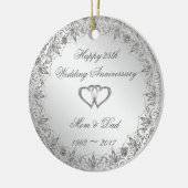 Flourish Silver 25th Wedding Jubileum Keramisch Ornament (Links)