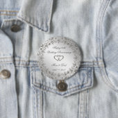 Flourish Silver 25th Wedding Jubileum Ronde Button 7,6 Cm (In situ)