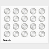 Flourish Silver 25th Wedding Jubileum Ronde Sticker (Vel)