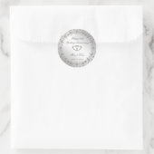 Flourish Silver 25th Wedding Jubileum Ronde Sticker (Tas)