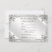 Flourish Silver 25th Wedding Jubileum RSVP (Achterkant)