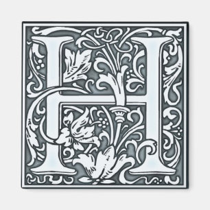 flourish Silver Monogram - H Magneet