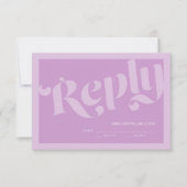 Flourish Typographie Lavender Lilac Wedding RSVP (Devant)
