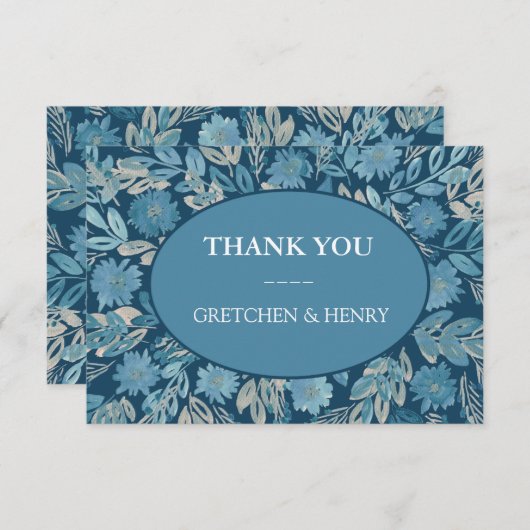 Flourish Watercolor Peinture Carte de remerciement (Devant / Derrière)