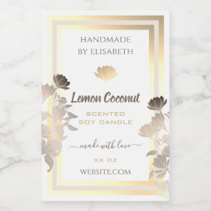 Flourish White et Gold Étiquettes d'emballage de p
