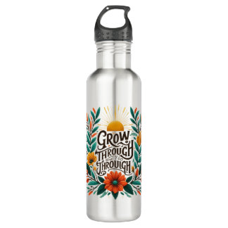 flourishing floral quote with vines and positive waterfles