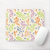 Flow in Blauw, Sinaasappel, Paarse, Groen en Cream Muismat (Met muis)