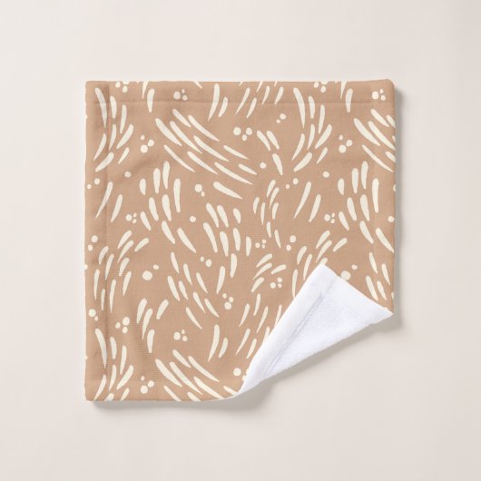 Flow in Tan en Cream Bad Handdoek (Wasdoekje)