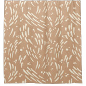 Flow in Tan en Cream Douchegordijn (Voorkant)