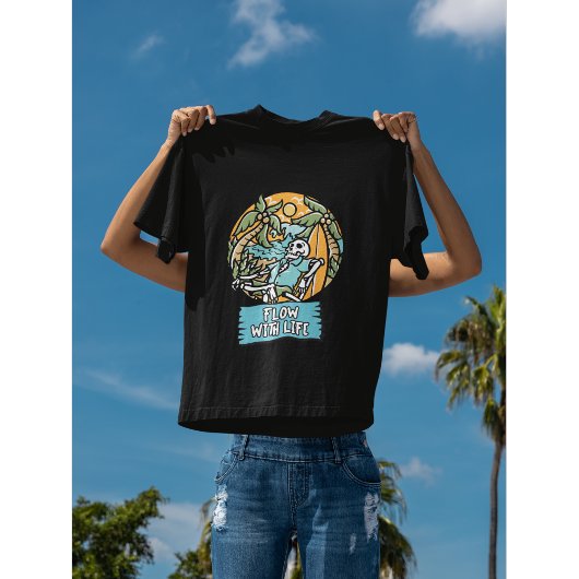 Flow met het leven Skelet Tropische zomer vibes T-shirt