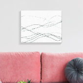 Flow of Lines – Minimalist Abstract Black Line Art Canvas Afdruk (Insitu (Woonkamer))