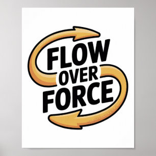Flow Over Force Yin Yang Yoga Lance Kleding Poster