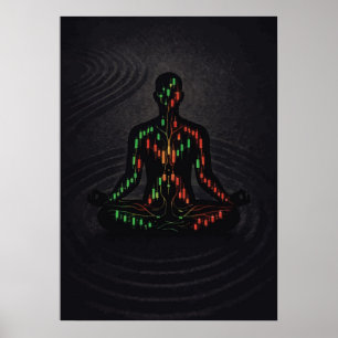 Flow State Trading Zen Meditatie, Forex Crypto Poster