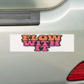 Flow With It Retro Psychedelic Roze en Sinaasappel Bumpersticker (Op auto)