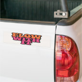 Flow With It Retro Psychedelic Roze en Sinaasappel Bumpersticker (Op Truck)