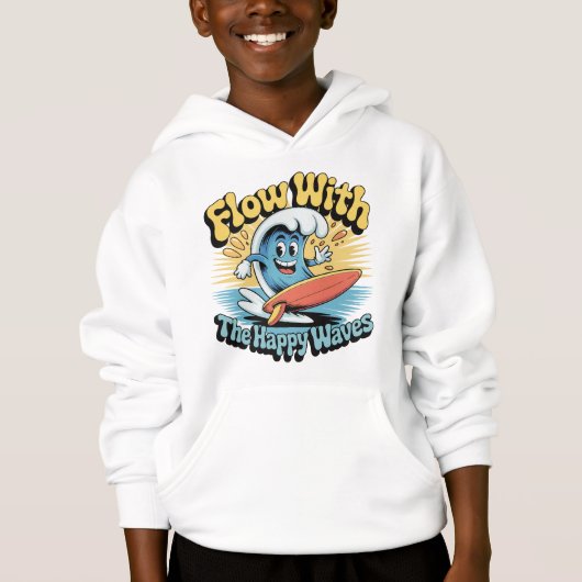 Flow With The Happy Waves Kids Surf Shirt (Devant)